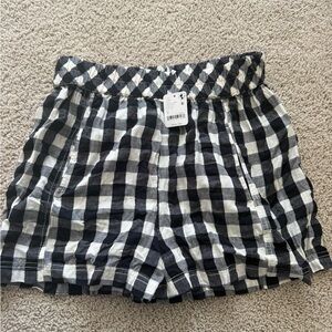Black and White Checkered Free People Shorts